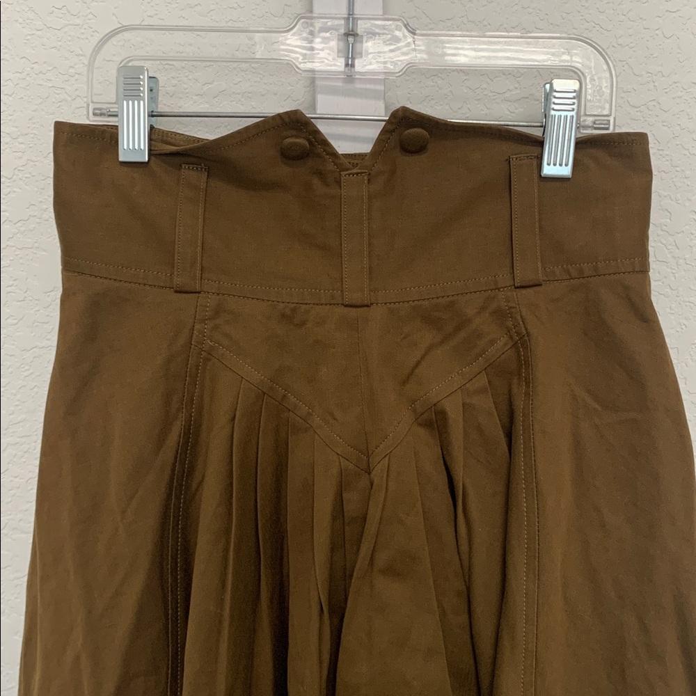 Y2K French Connection Brown A Line Midi Skirt - Picture 5 of 9